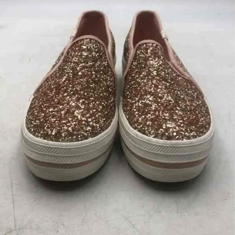NEW Kate Spade + Keds Rose Gold Slip-On Glitter Sneaker Tennis Shoes 7.5